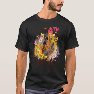Kinder meisje van vier jaar, vierde verjaardag, da t-shirt