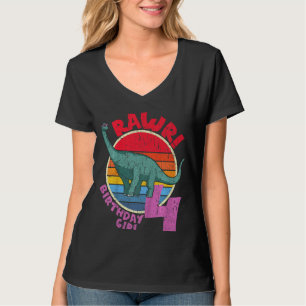 Kinder meisje, vierde verjaardag, Rawr! Brachiosau T-shirt