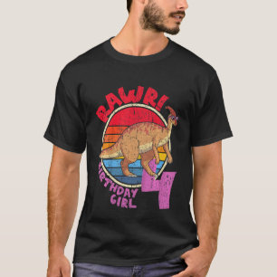 Kinder meisje, vierde verjaardag, Rawr! Parasaurol T-shirt