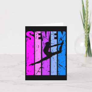 Kinder meisjes gymnastiek 7e verjaardag dans danse kaart