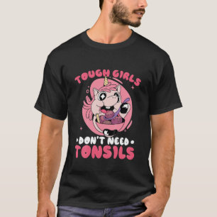 Kinder meisjes hebben geen tonsillen nodig die de t-shirt