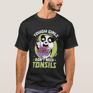 Kinder meisjes hebben geen Tonsils Panda Recovery T-shirt