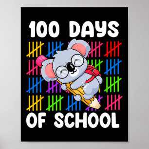 Kinder meisjes Schattige Koala potlood 100 dagen v Poster
