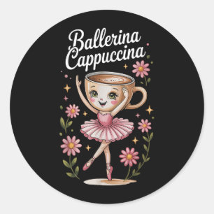 Kinder meme Italian Brainrot Ballerina Cappuccina Ronde Sticker