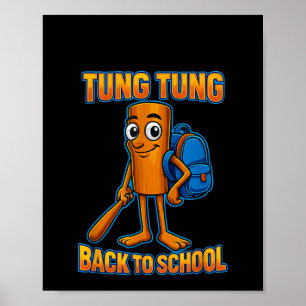 Kinder meme tung tung sahur italiaanse brainrot te poster