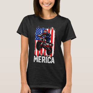 Kinder Merica American Flag Motorcross Dirt Bike B T-shirt