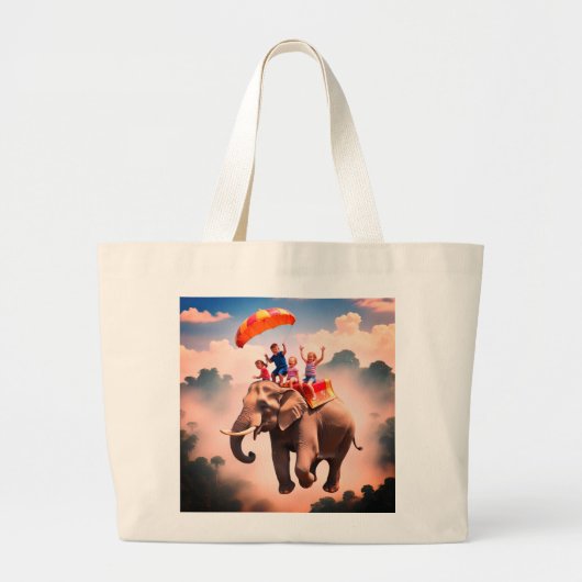 Kinder met Olifant Canvas tas (Voorkant)