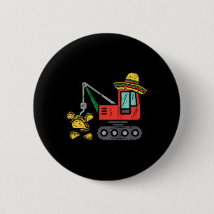 Kinder Mexicaanse kraan Tacos Boys Cinco de Mayo F Ronde Button 5,7 Cm