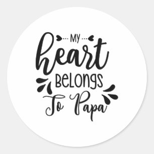 Kinder mijn hart behoort toe aan papa stepdad papa ronde sticker