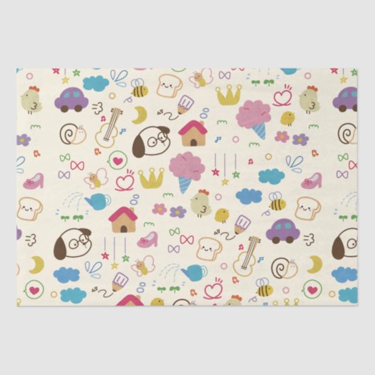 Kinder modderpatroon bevestigen tissuepapier (Voorkant)