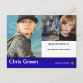 Kinder model Headshot Comp Briefkaart (Voorkant)