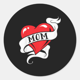 Kinder moeder hart Tattoo voor Moederdag liefde mo Ronde Sticker