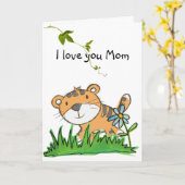 kinder moederdag wenskaart kaart (Gele Bloem)