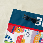 Kinder monogram boten strandlaken (In situ)