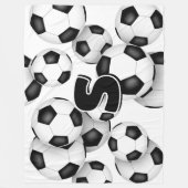 kinder monogram boven gigantische voetballen fleece deken (Voorkant)