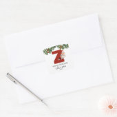 Kinder Monogram Kerst Vierkante Sticker (Envelop)