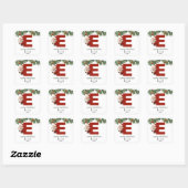Kinder Monogram Kerst Vierkante Sticker (Vel)