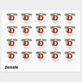 Kinder Monogram Kerst Vierkante Sticker (Vel)