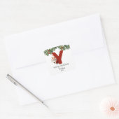 Kinder Monogram Kerst Vierkante Sticker (Envelop)