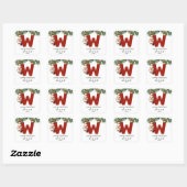 Kinder Monogram Kerst Vierkante Sticker (Vel)