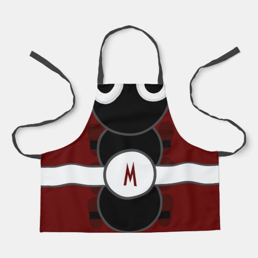 Kinder monogrammen zwarte Ant Apron Schort (Voorkant)