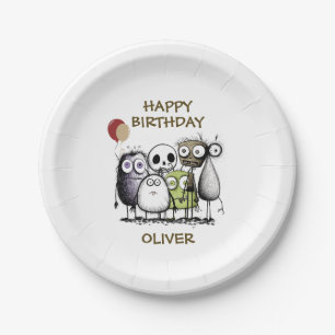 Kinder Monster Birthday Papieren Bordje