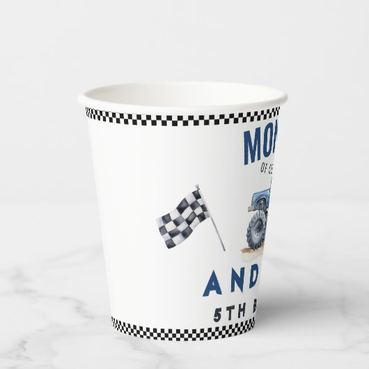 Kinder Monster Celebration Trucks Verjaardag Papieren Bekers (Voorkant)