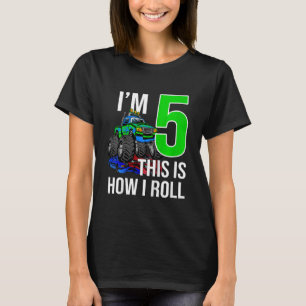 Kinder monster Truck 5th Birthday 5 year Old Birth T-shirt