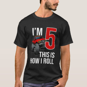 Kinder monster Truck 5th Birthday 5 year Old Birth T-shirt