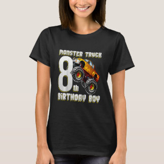 Kinder monster Truck 8th Birthday 8 jaar oud T-shirt