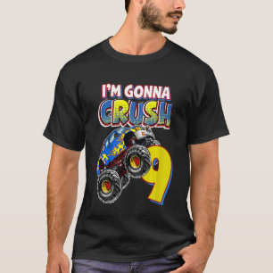 Kinder monster Truck 9th Birthday 9 Year Old Birth T-shirt