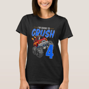 Kinder monster Truck Birthday 4 Year Old 4th Birth T-shirt