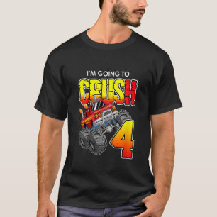 Kinder monster Truck Birthday 4 Year Old 4th Birth T-shirt