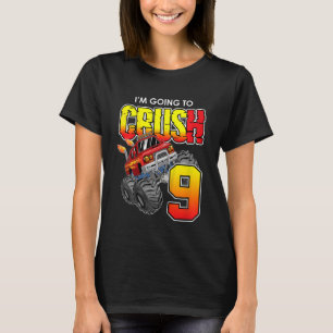 Kinder monster Truck Birthday 9 Year Old 9th Birth T-shirt