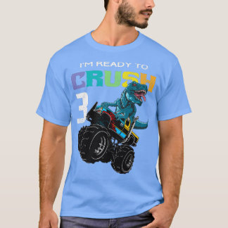 Kinder monster Truck Dinosaur 3rd Birthday Funny T-shirt