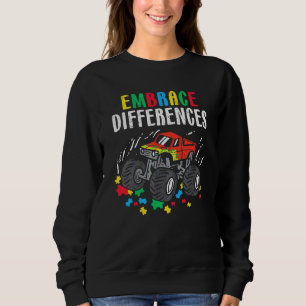 Kinder Monster Truck Embrace Verschil Autism Awar Trui