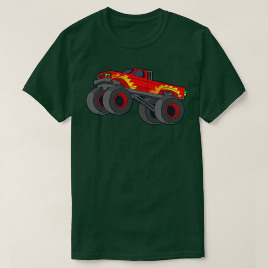 Kinder monster Truck Giant Vehicle Show Car Flams  T-shirt (Design voorkant)