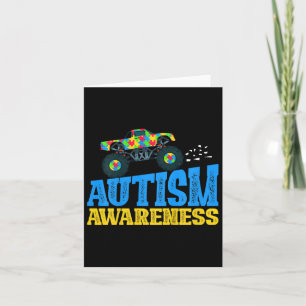 Kinder monster Truck Puzzle Piece Autisme Awarenes Kaart