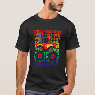 Kinder Monster Truck Rex Dinosaurus 3e Verjaardag T-shirt