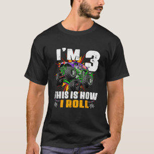 Kinder Monster Trucks 3rd Birthday Shirt Drie