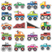 Kinder Monster Trucks Sticker (Voorkant)