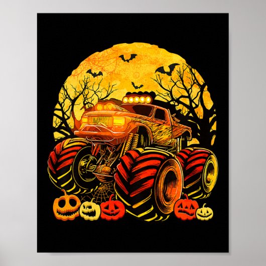 Kinder monstertruck Halloween Jack O Lantern Boys  Poster (Voorkant)
