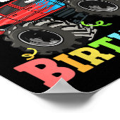 Kinder monstertruck is mijn 5e verjaardag Boy 5 Fi Poster (Hoek)