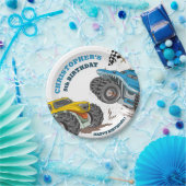 Kinder monstertrucks zijn jarig papieren bordje (Feest)