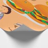 Kinder muziek op gigantische cheeseburgers cadeaupapier