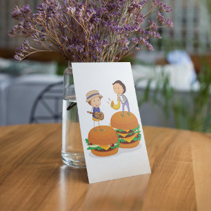 Kinder muziek op gigantische cheeseburgers kaart