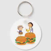 Kinder muziek op gigantische cheeseburgers sleutelhanger (Voorkant)