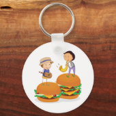 Kinder muziek op gigantische cheeseburgers sleutelhanger (Voorkant)
