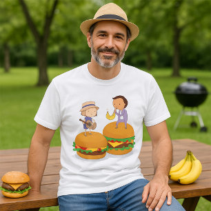 Kinder muziek op gigantische cheeseburgers t-shirt