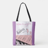 Kinder muziekpiano unicorn tas (Achterkant)